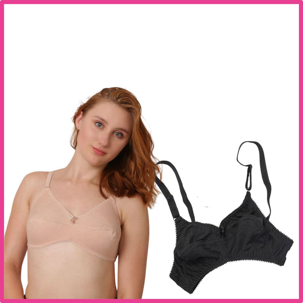 Pack Of 2 (Skin & Black) - Cosmos - Light Padded Nylon Bra