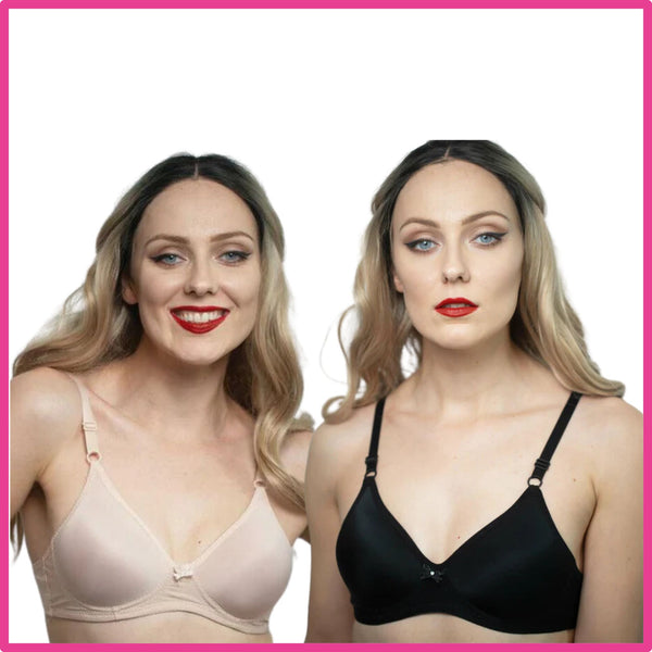 Pack Of 2 (Black & Skin) - Clarkia Padded Non Wired Bra