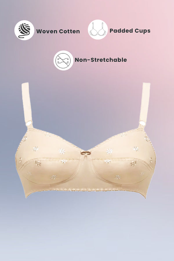 lavender - Cotton Padded Non Wired Full Coverage Bra