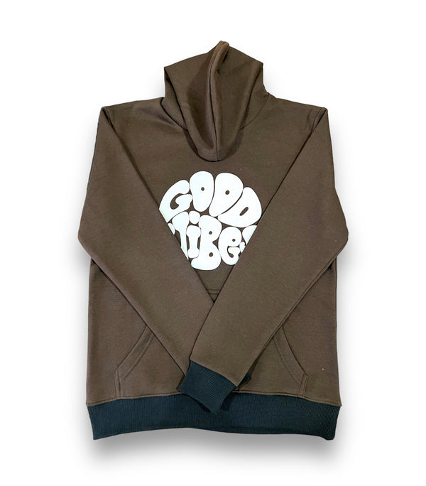 Brown Good Vibes Hoodie For Her