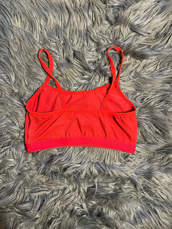 Red Super Soft Cotton Boob Tube Cami for Teens