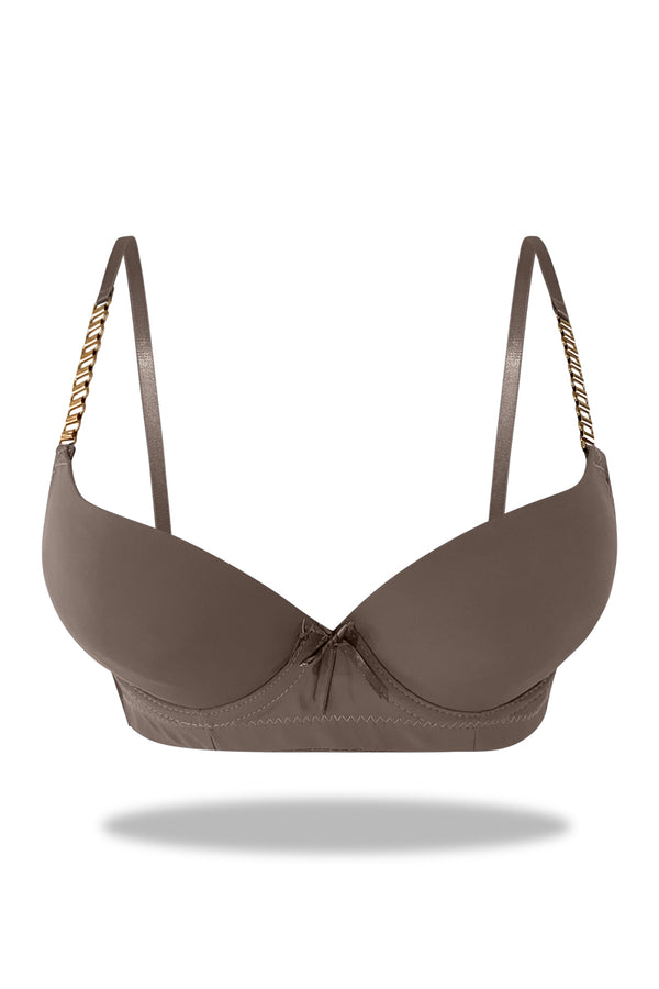 Mauve Premium Padded Bra with stylish Straps