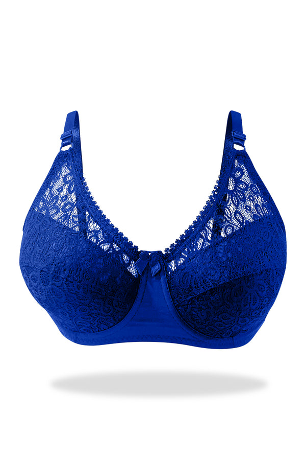 Blue Laced Lightly Lined Turkish Imported Bra