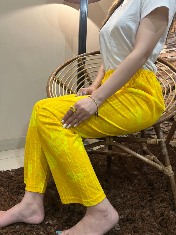 Luxe Cotton Trousers - Yellow Blossom