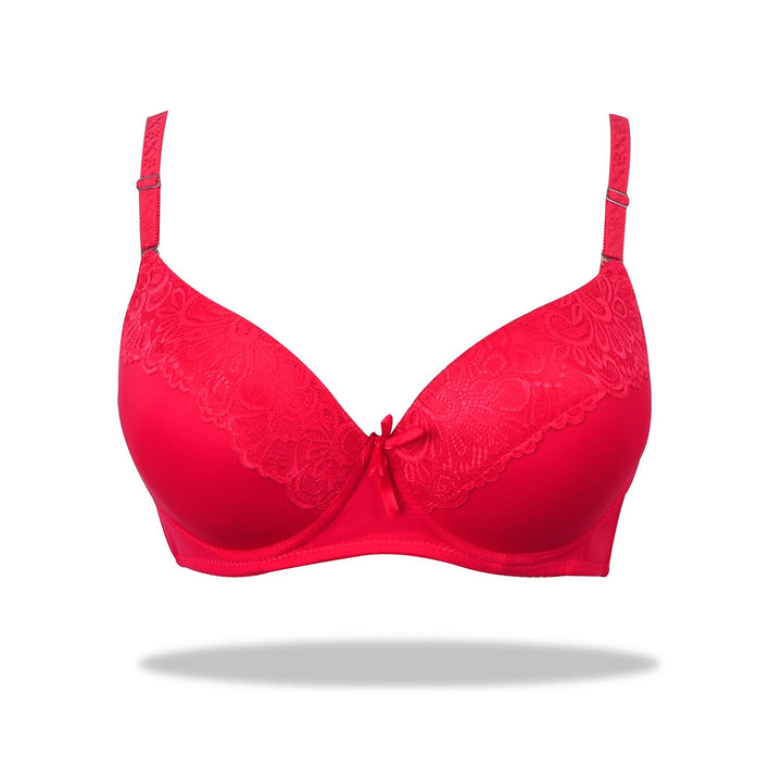Lacy Lizzie-Half Cup Lace Bra - Espicopink