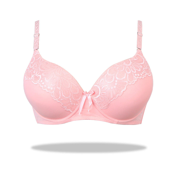 Lacy Lizzie-Half Cup Lace Bra - Espicopink