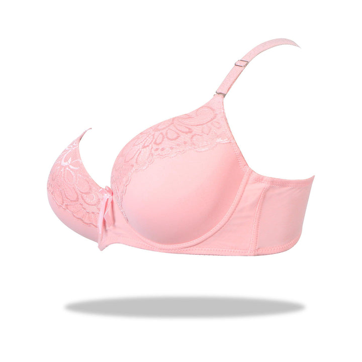 Lacy Lizzie-Half Cup Lace Bra - Espicopink