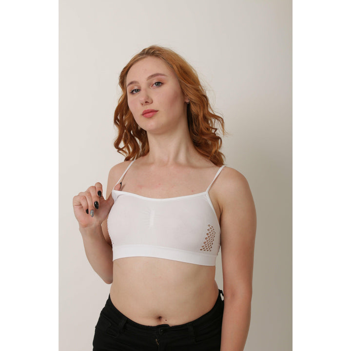 White Non-Padded Scilla Sports Bra - Espicopink
