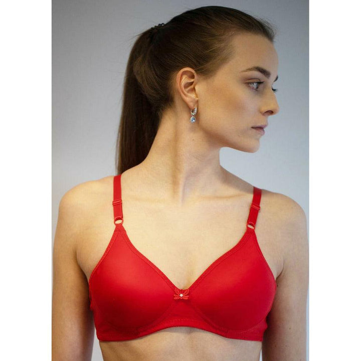 Red Clarkia - Padded Non-Wired T-Shirt Bra - Espicopink