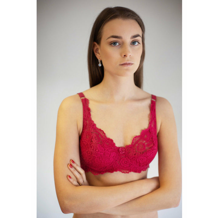 Skin Broom - Wired / Non-Wired Light Padded European Lace Bra - Espicopink