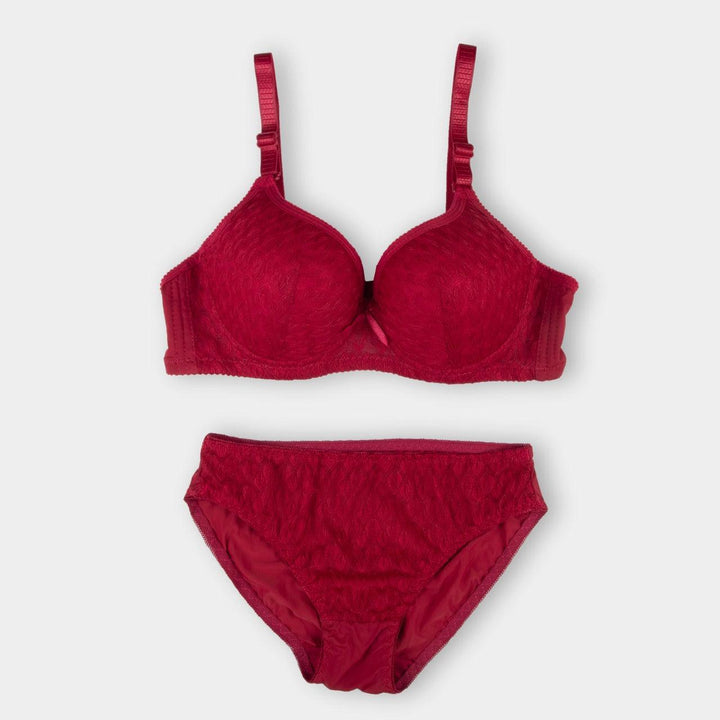 Red Zephyr Padded Bra and Panty Set - Espicopink