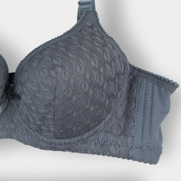 Blue Grey Zephyr Padded Bra and Panty Set - Espicopink