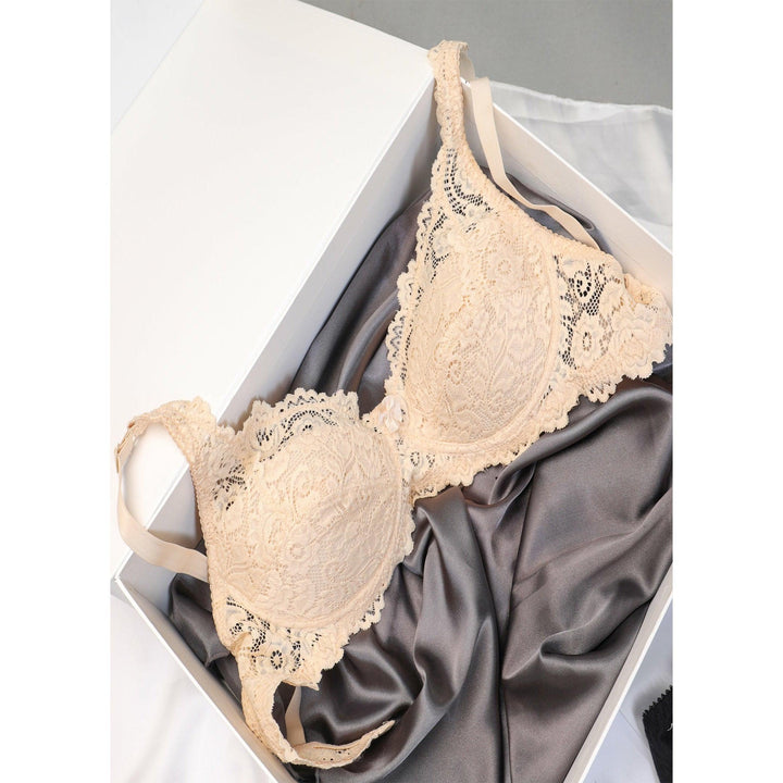 Skin Broom - Wired / Non-Wired Light Padded European Lace Bra - Espicopink