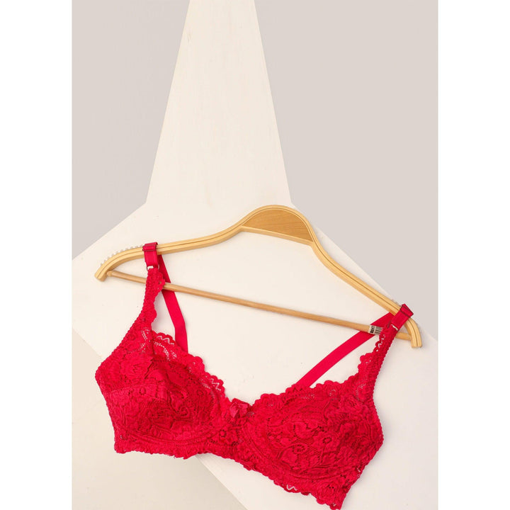 Marron Broom - Wired / Non-Wired Light Padded European Lace Bra - Espicopink