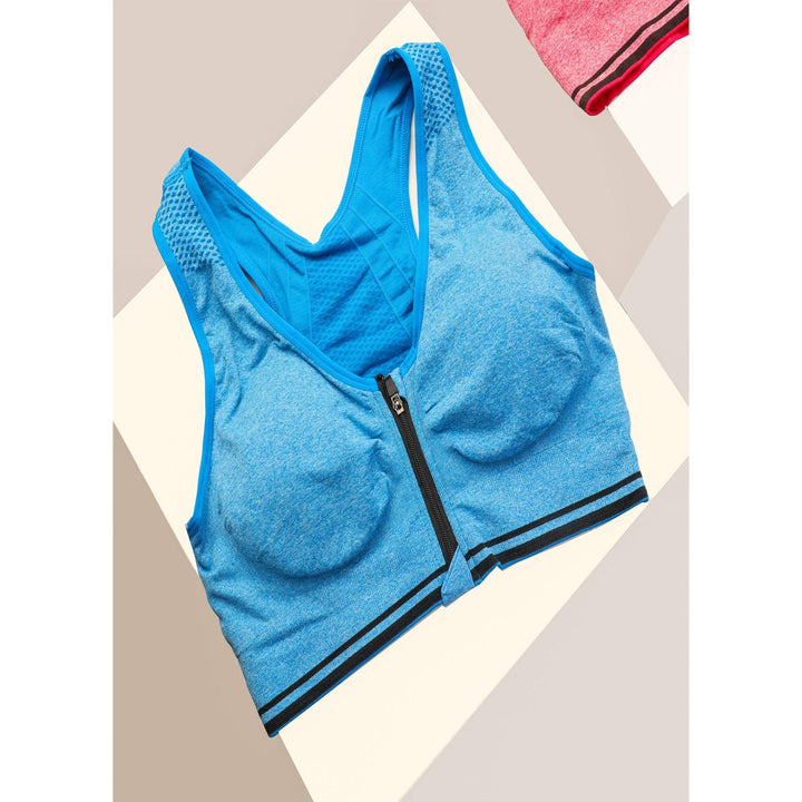 High Impact Front Open Padded Sports Bra - Espicopink